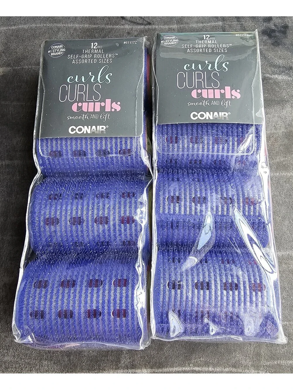 Conair Hair Curl Self Grip Rollers For Everyday USe- 2 Pack Of 12pcs